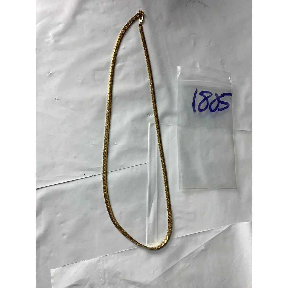 Gold Tone Snake‎ Chain Necklace Simple Classic Everyday Jewelry